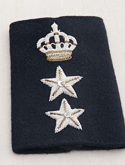 Rank slide with crown and twin silver stars