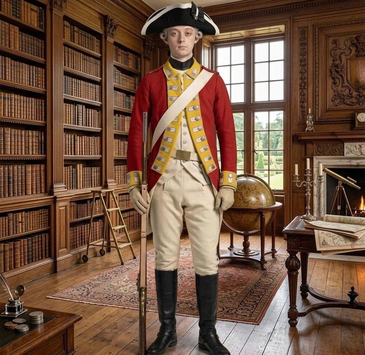Regimental coat with yellow facings and lace loops