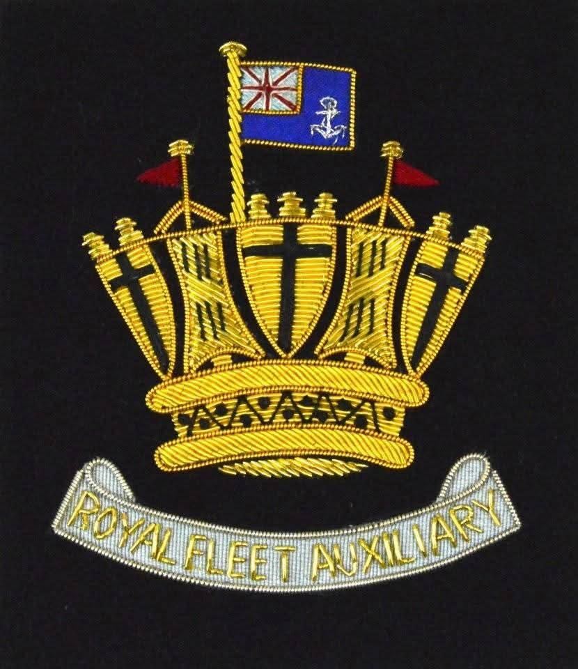 Naval crown blazer badge with scroll lettering