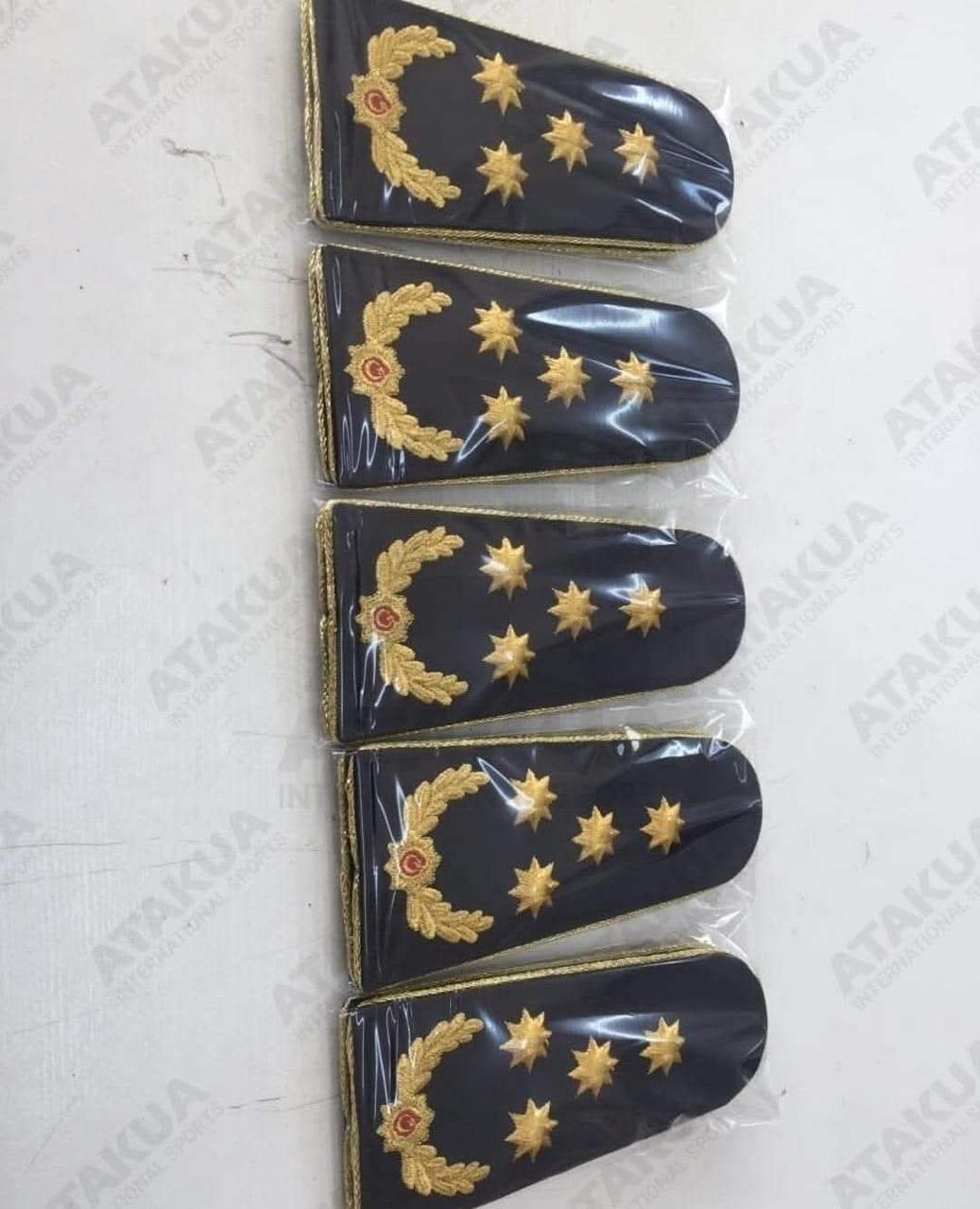 Star and crescent shoulder boards packed for dispatch